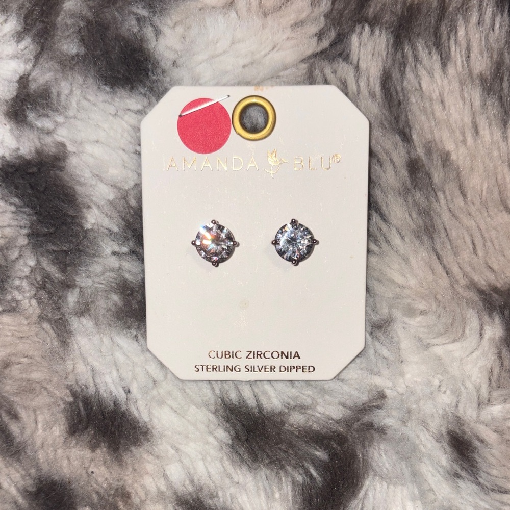 Amanda Blu Sterling Silver Dipped Cubic Zirconia Earrings